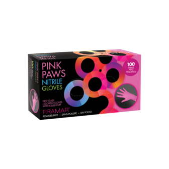 Framar Pink Paws Nitrile Gloves-Small